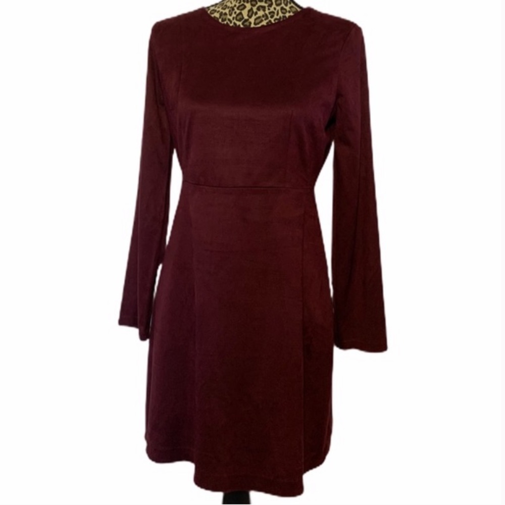2/$15 ZARA | Trafaluc burgundy velour dress